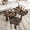 Table basse moderne métal et verre H 35 cm Elyptic