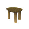 Table basse moderne métal et verre H 35 cm Elyptic
