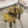 Table basse moderne métal et verre H 35 cm Elyptic