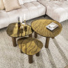 Table basse moderne métal et verre H 35 cm Elyptic