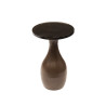 Table d'appoint moderne ronde métal et verre Elyptic H 45 cm