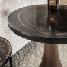Table d'appoint moderne ronde métal et verre Elyptic H 45 cm