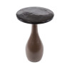 Table d'appoint moderne ronde métal et verre Elyptic H 60 cm
