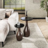 Table d'appoint moderne ronde métal et verre Elyptic H 60 cm