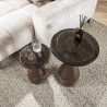 Table d'appoint moderne ronde métal et verre Elyptic H 60 cm