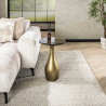 Table d'appoint moderne ronde métal et verre Elyptic H 60 cm