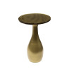 Table d'appoint moderne ronde métal et verre Elyptic H 60 cm