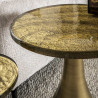 Table d'appoint moderne ronde métal et verre Elyptic H 60 cm