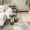 Table d'appoint moderne ronde métal et verre Elyptic H 60 cm
