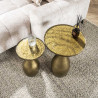 Table d'appoint moderne ronde métal et verre Elyptic H 60 cm