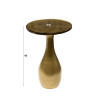Table d'appoint moderne ronde métal et verre Elyptic H 60 cm