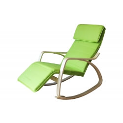 Fauteuil rocking chair adulte bois & tissu coloris vert Murphy