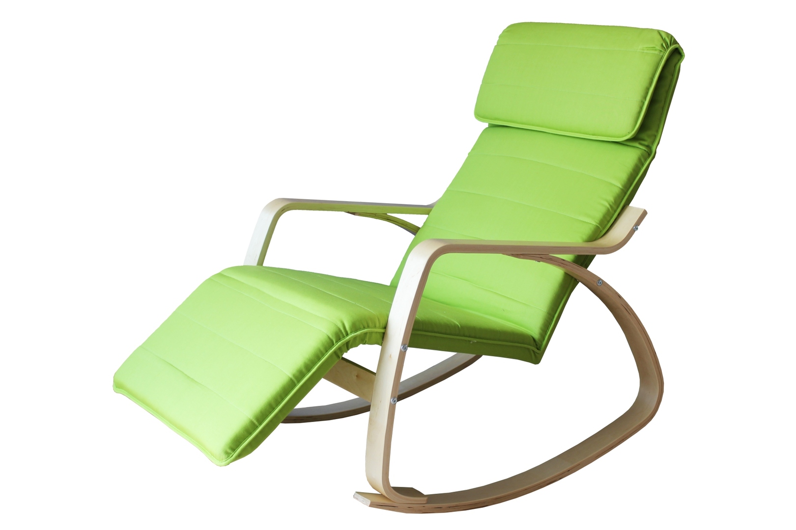 Fauteuil rocking chair adulte bois & tissu coloris vert Murphy