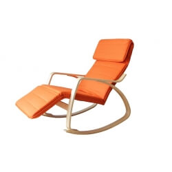Fauteuil rocking chair adulte bois & tissu coloris terracotta Murphy