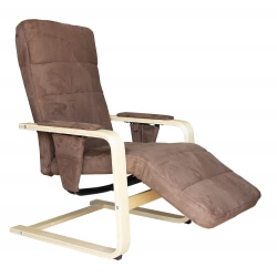 Fauteuil de relaxation manuel bois & tissu coloris brun/gris Ocibel