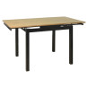 Table à manger extensible contemporaine chêne/noir Babette