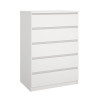 Commode contemporaine blanc laqué 5 tiroirs Best