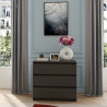 Commode contemporaine noir laqué mat 3 tiroirs Best