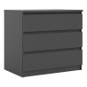 Commode contemporaine noir laqué mat 3 tiroirs Best