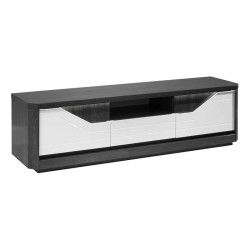 Meuble TV moderne 170 cm blanc/gris brillant Matera