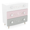 Commode enfant moderne 3 tiroirs Etoiles