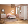 Armoire enfant moderne 94 cm chêne/rose/blanc Romy