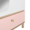 Armoire enfant moderne 94 cm chêne/rose/blanc Romy