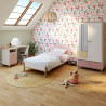 Armoire enfant moderne 94 cm chêne/rose/blanc Romy