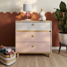 Commode enfant moderne chêne/rose/blanc Romy
