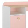 Bureau enfant moderne chêne/rose/blanc Romy