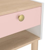 Chevet enfant moderne chêne/rose/blanc Romy