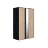 Armoire enfant contemporaine 130 cm chêne/noir Duplex