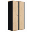 Armoire enfant contemporaine 105 cm chêne/noir Duplex