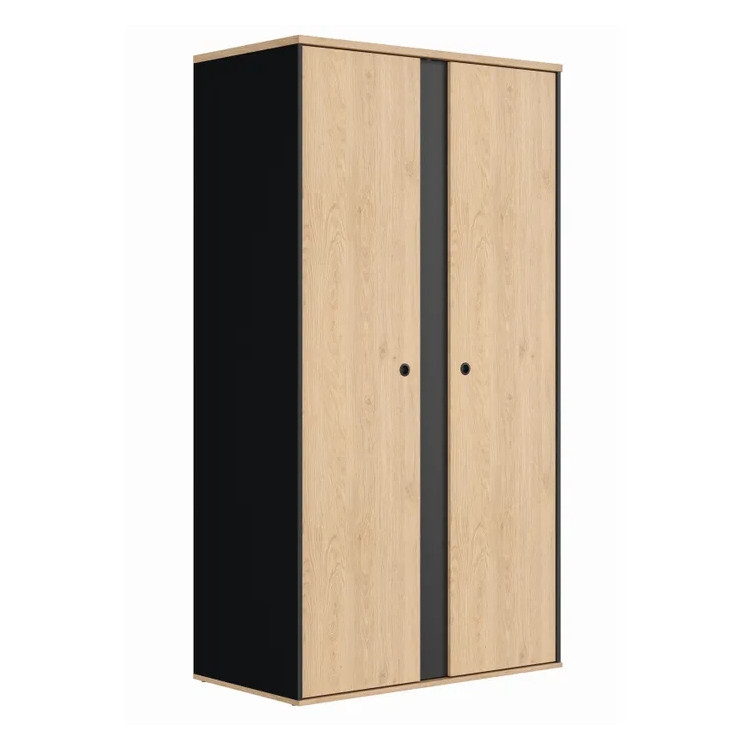 Armoire enfant contemporaine 105 cm chêne/noir Duplex