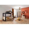 Armoire enfant contemporaine 105 cm chêne/noir Duplex