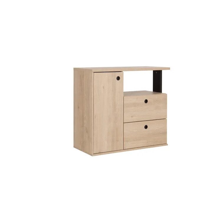 Commode enfant contemporaine chêne/noir Duplex