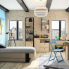 Etagère murale contemporaine chêne/noir Duplex