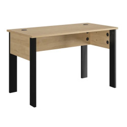 Bureau droit contemporain 120 cm chêne/noir Faro