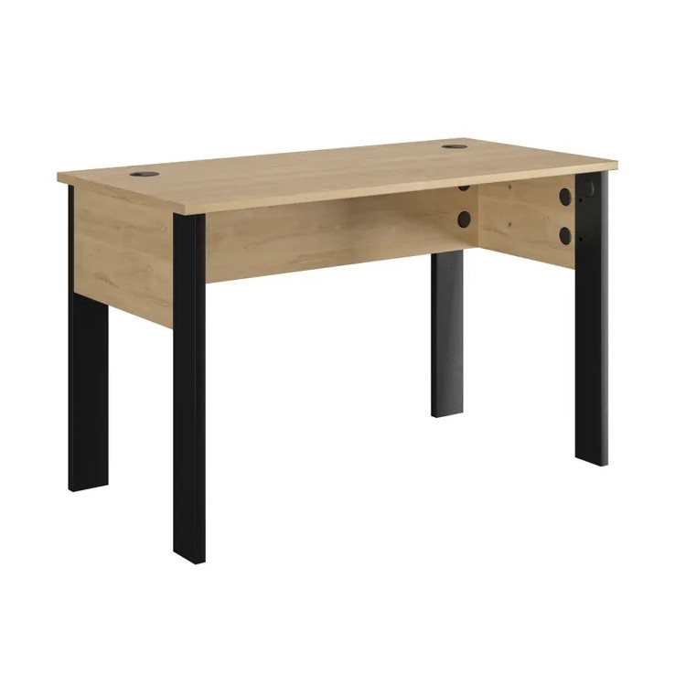Bureau droit contemporain 120 cm chêne/noir Faro