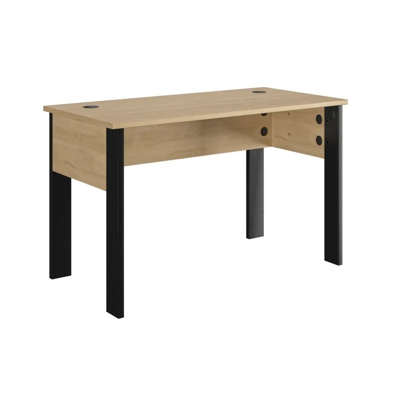 Bureau droit contemporain 120 cm chêne/noir Faro