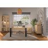 Bureau droit contemporain 120 cm chêne/noir Faro