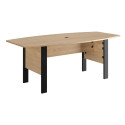 Table de réunion tonneau contemporaine chêne/noir Faro