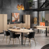 Table de réunion tonneau contemporaine chêne/noir Faro