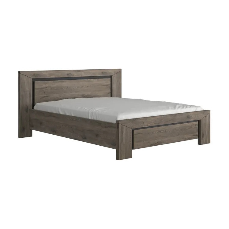 Lit adulte contemporain chêne brun Brugges