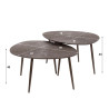 Tables basses style industriel en métal marron Rayna (lot de 2)
