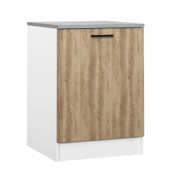Meuble bas de cuisine contemporain 1 porte coloris chêne Malice