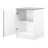 Meuble bas de cuisine contemporain 1 porte coloris chêne Malice