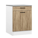Meuble bas de cuisine contemporain 60 cm coloris chêne Malice