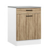 Meuble bas de cuisine contemporain 60 cm coloris chêne Malice