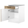 Meuble bas de cuisine contemporain 60 cm coloris chêne Malice